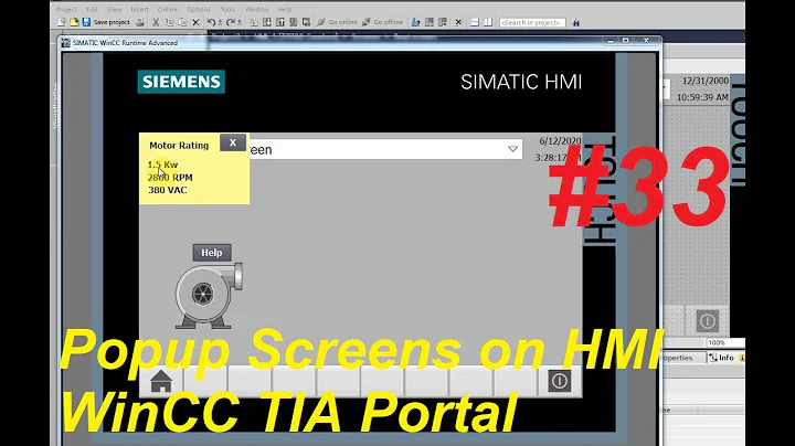 Pop up screens in WinCC TIA Portal Tutorial #33 for Beginners