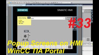 Pop up screens in WinCC TIA Portal Tutorial #33 for Beginners