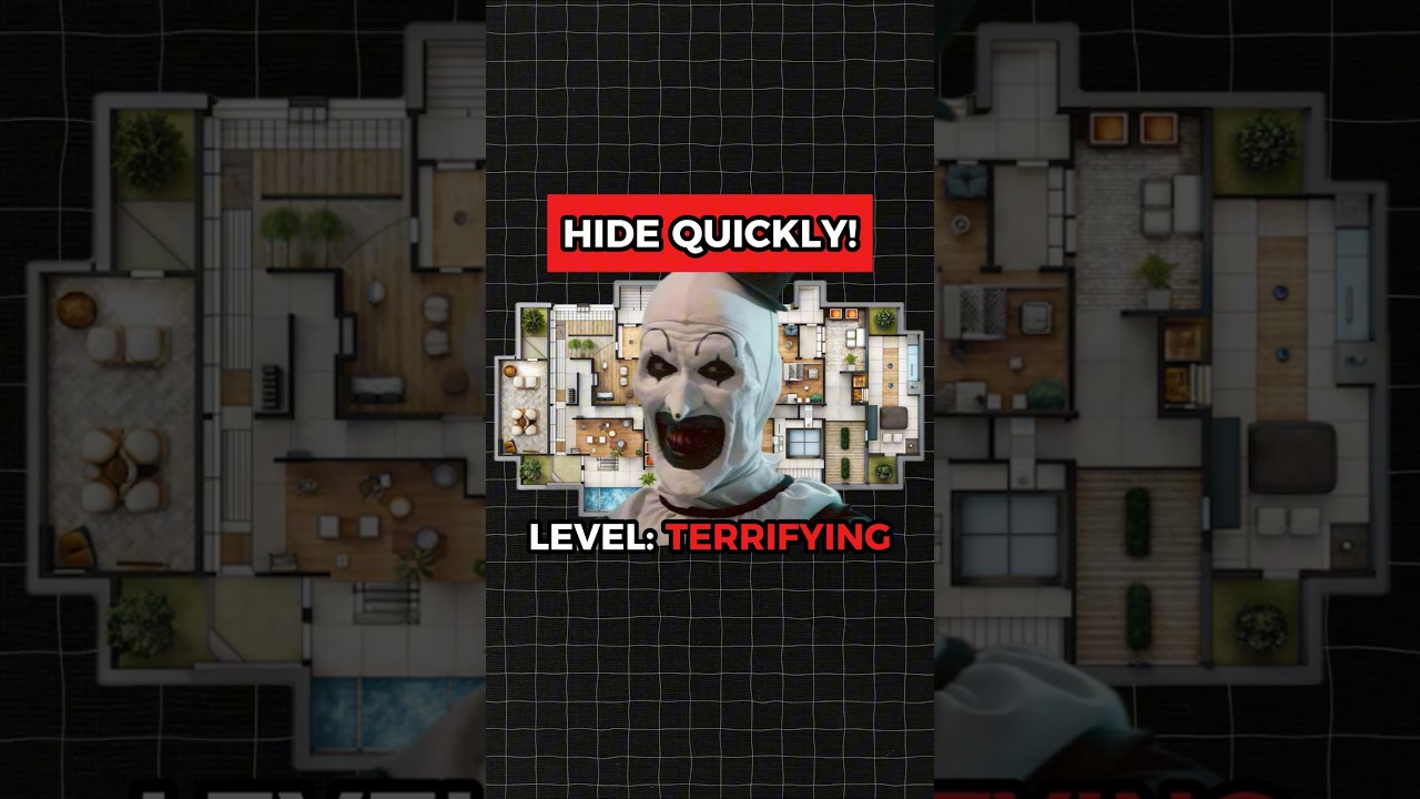 Can You Hide From Art The Clown To Survive? #arttheclown #hideandseek #shorts