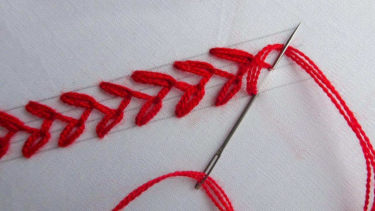 basic hand embroidery tutorial: variation lazy daisy border design