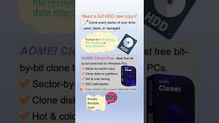 Best Free HDD Raw Copy Tool for Windows | AOMEI Cloner Tutorial #diskclone #diskcloning #aomeicloner