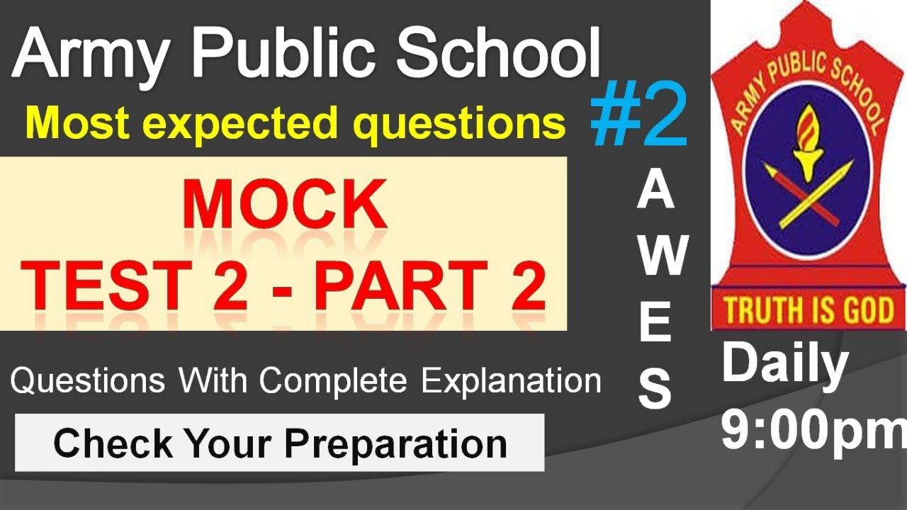 MOCK TEST APS 2020 || AWES 2020 Mock test || APS / AWES 3