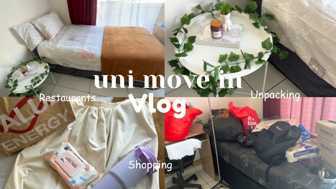 Uni move in vlog 📦 | Shopping🧴, Unboxing, Unpacking and restaurants🍔
