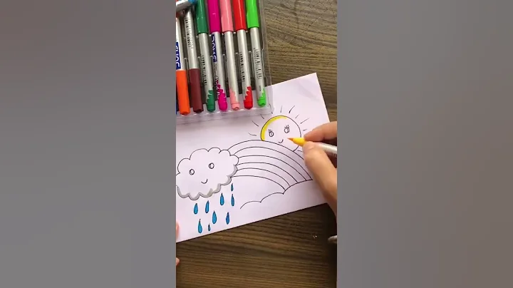 Easy Weather poster tutorial| How to make a Rainy Cloud🌧, Rainbow🌈,& Sun☀️ Weather Chart #shorts