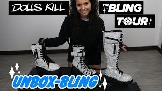 Dolls Kill Bling Tour Boots Unboxing Unbox-Bling