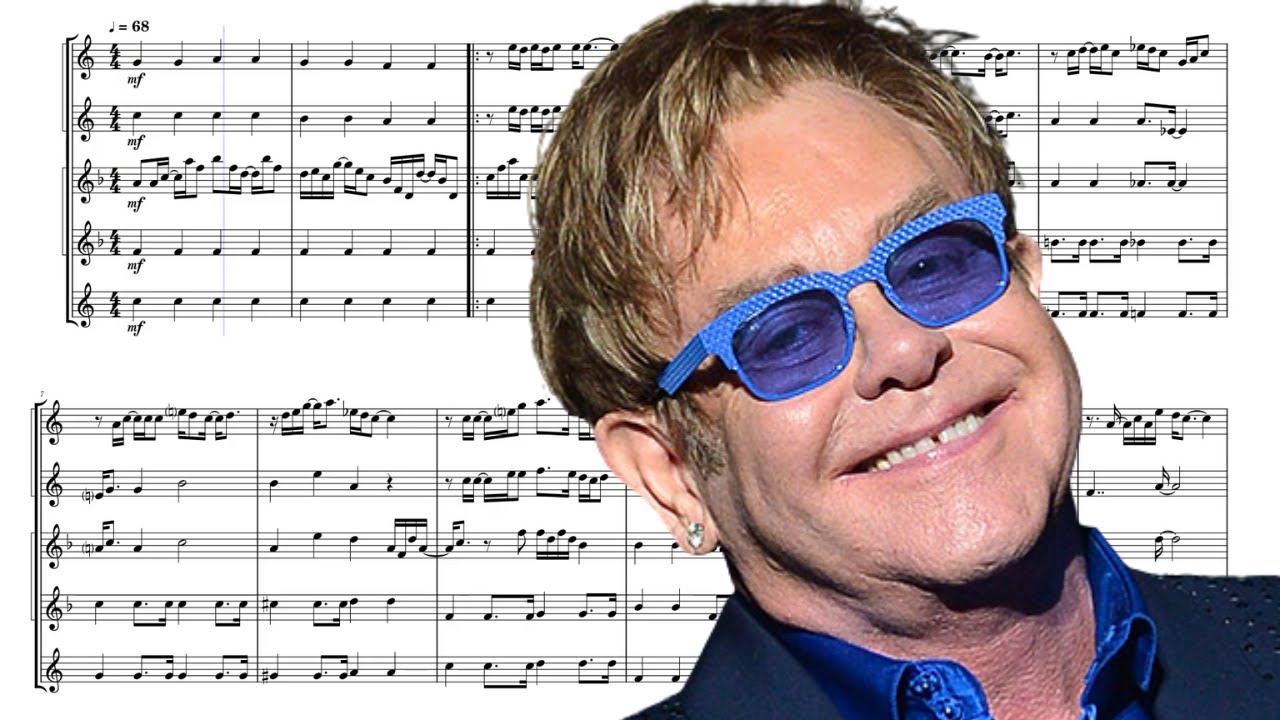 Your Song (Elton John) - Saxophone Quintet Sheet Music Arrangement (Sax Quintet AATTB)