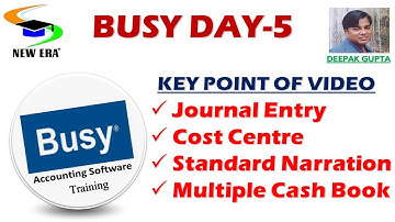 Journal Entry and Cost Centre in Busy (Day-5) By Deepak Gupta