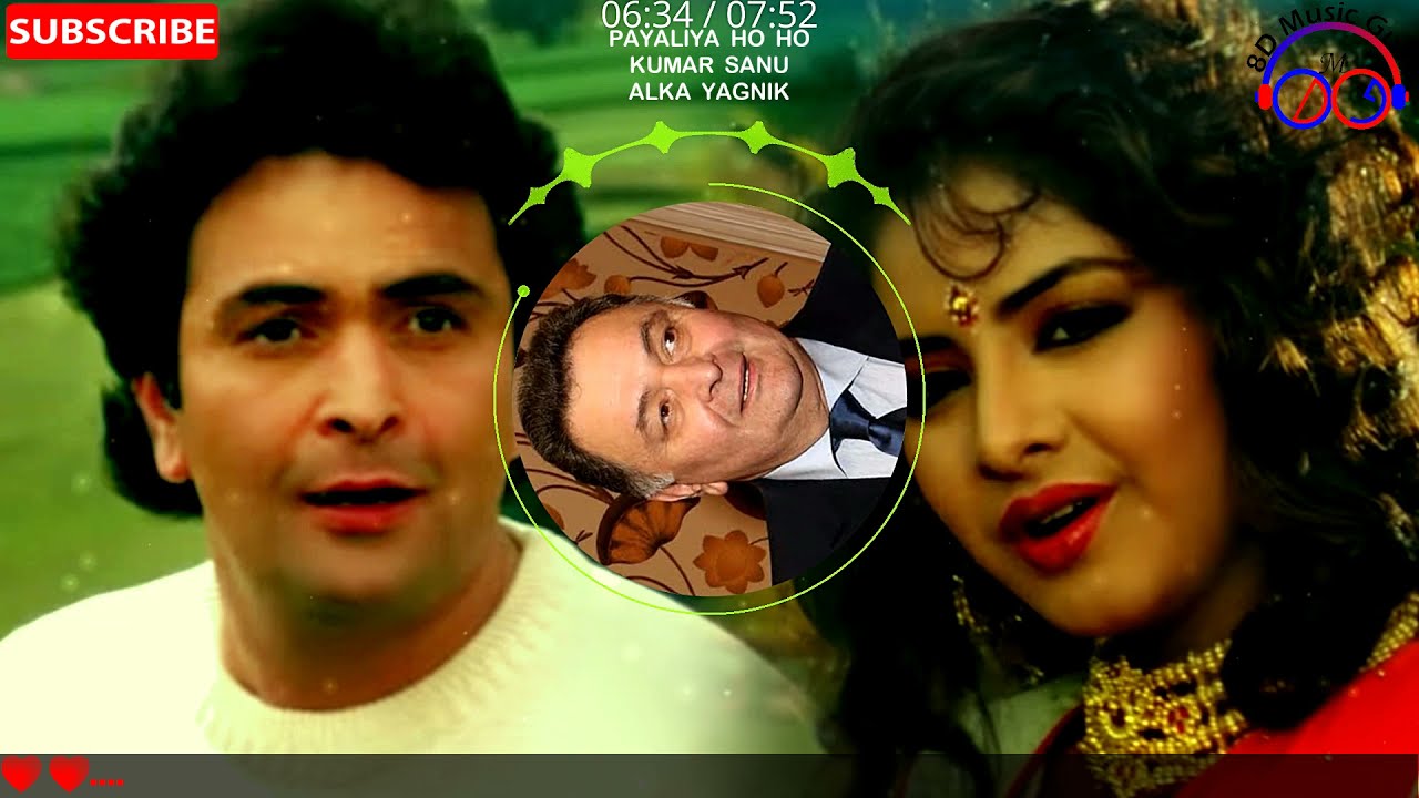 Payaliya ho ho ho 8D song  Alka Yagnik  Kumar Sanu  Rishi Kapoor  Bharti  Old Hindi song 8D MG