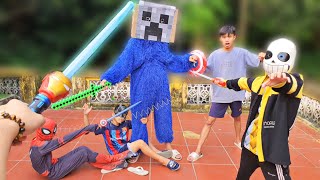 Hùng Panda Thử Chơi Kiếm Phát Sáng 6 Sao Sans Chiến Đấu Giả Dạng Huggy Hóa Thành Zombies Minecraft