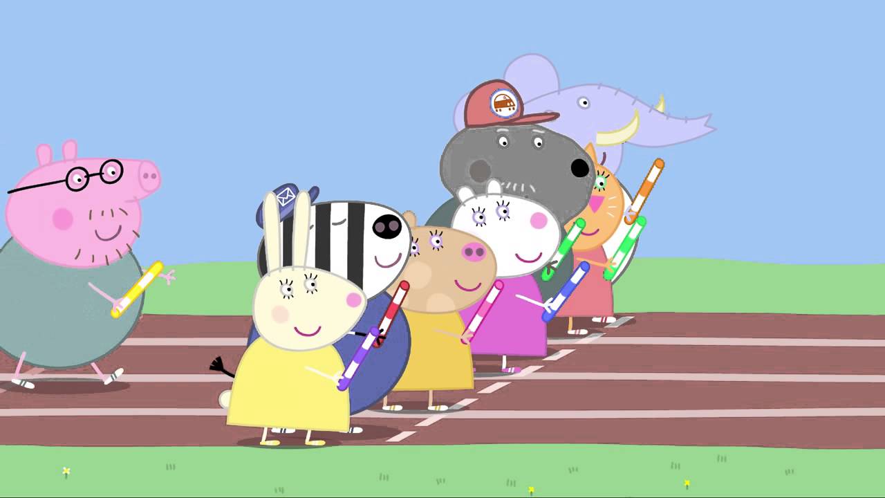 Peppa pig sport day. Свинка Пеппа спорт.