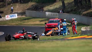 Road America: Big crash between Will Power and Scott Dixon. #indycar #scottdixon #willpower