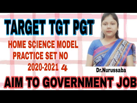 ##HOME SCIENCE# TGT PGT model practice set 4