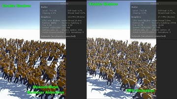 Unity3D GPU Animation Baker: Audience Compare (WithShadow)