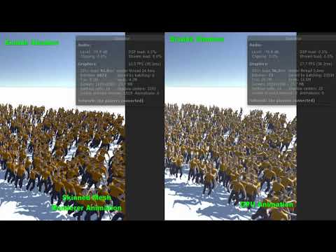 Unity3D GPU Animation Baker: Audience Compare (WithShadow)