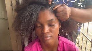 ASMR (OUTDOOR) ~ Scalp Check and scratching with whispering sounds.