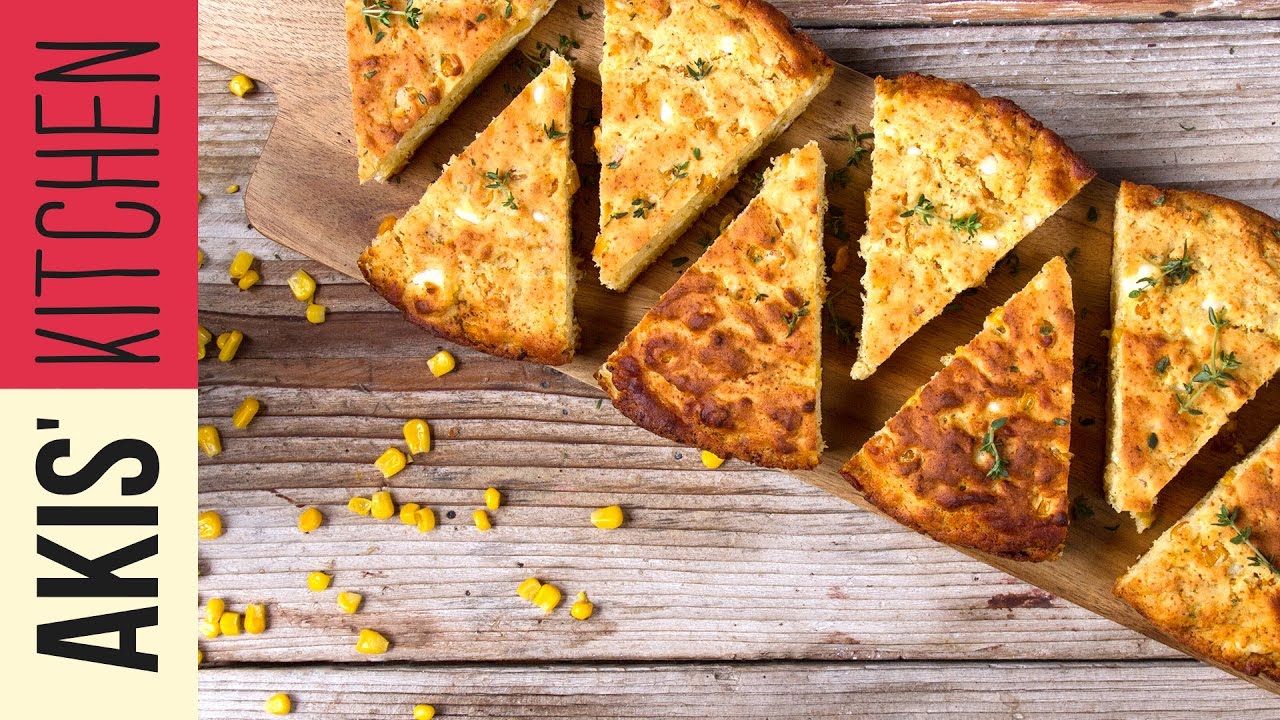 Cornbread with feta cheese Akis Petretzikis YouTube