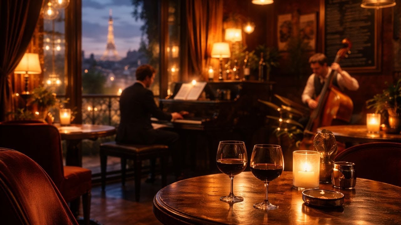 French Jazz Café Instrumentals (No Vocals) | Cozy Paris Evening Ambience