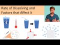 Factors Influencing The Rate Of Dissolving In Solutions