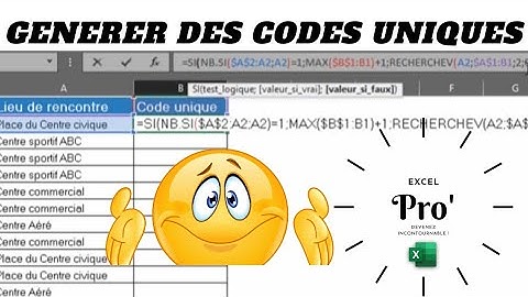 Excel Avancé - Générer des codes uniques et par lot dans excel sans Vba !