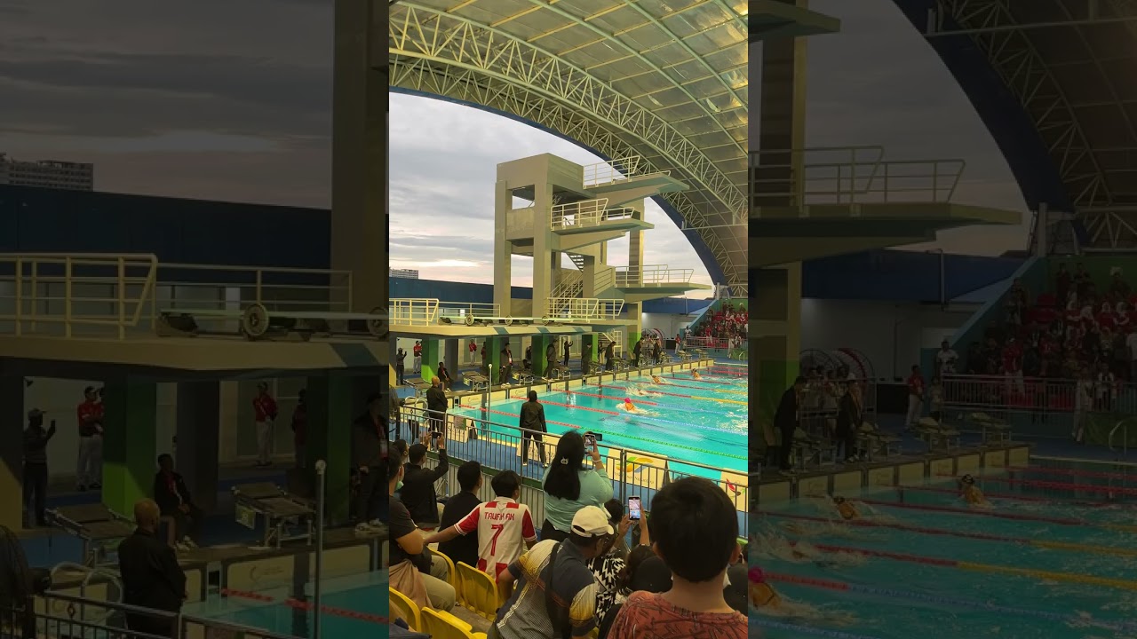 Qia Aiqa lihat lomba renang di Kolam Renang Selayang Medan PON 2024