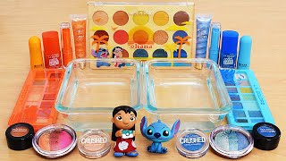 Lilo & Stitch Sunset Blue - Mixing Makeup Eyeshadow Into Slime ASMR