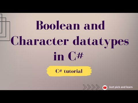 Boolean and character data types | C# Tutorial