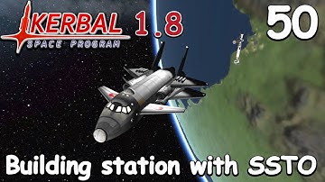 KSP Building a space station with an SSTO - KSP 1.8 - Science Game - Let