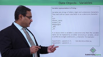Prolog - Data Objects - Variables