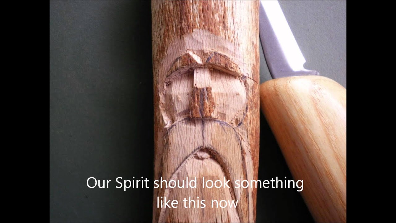 Carving a simple wood spirit - YouTube