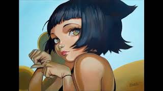 MIAU -  ACRYLIC PAINTING BY ALEJANDRO DE LA TORRE BASED ON ILYA KUVSHINOV ORIGINAL ARTWORK