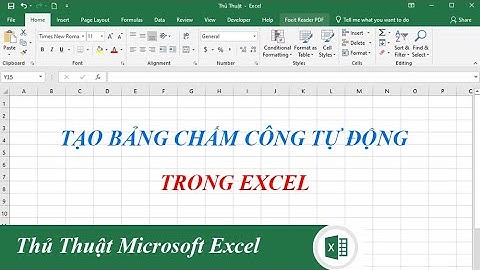 Tạo bảng chấm công tự động trong Excel