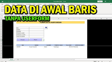 Hasil Simpan Data di Baris Pertama | Input Data Tanpa Userform VBA Excel