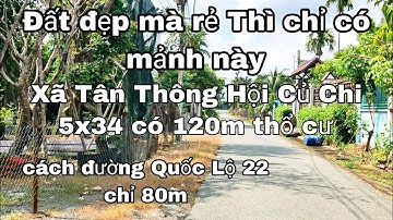 Nhà đất củ chi | giá rẻ | giới thiệu | Lô đất 5x34 thổ cư 120m đường số 16 xã Tân Thông Hội
