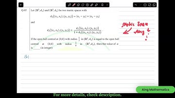 GATE 2025 Mathematics (MA) | Q65 | Open Balls under d₁ & d₂ = d/(1+d) — Full Solution