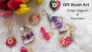 DIY Easy Epoxy Resin art l l How to make Fridge magnets & Keychains with Epoxy Resin