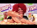 Crispy fried fish mukbang  whole catfish  fried seafood  lets talk   eat with me  