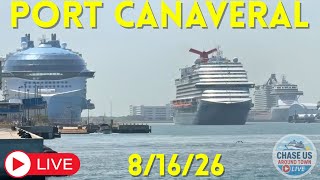 LIVE Watching Cruise Ships Leaving Port Canaveral LIVE August 16 2026