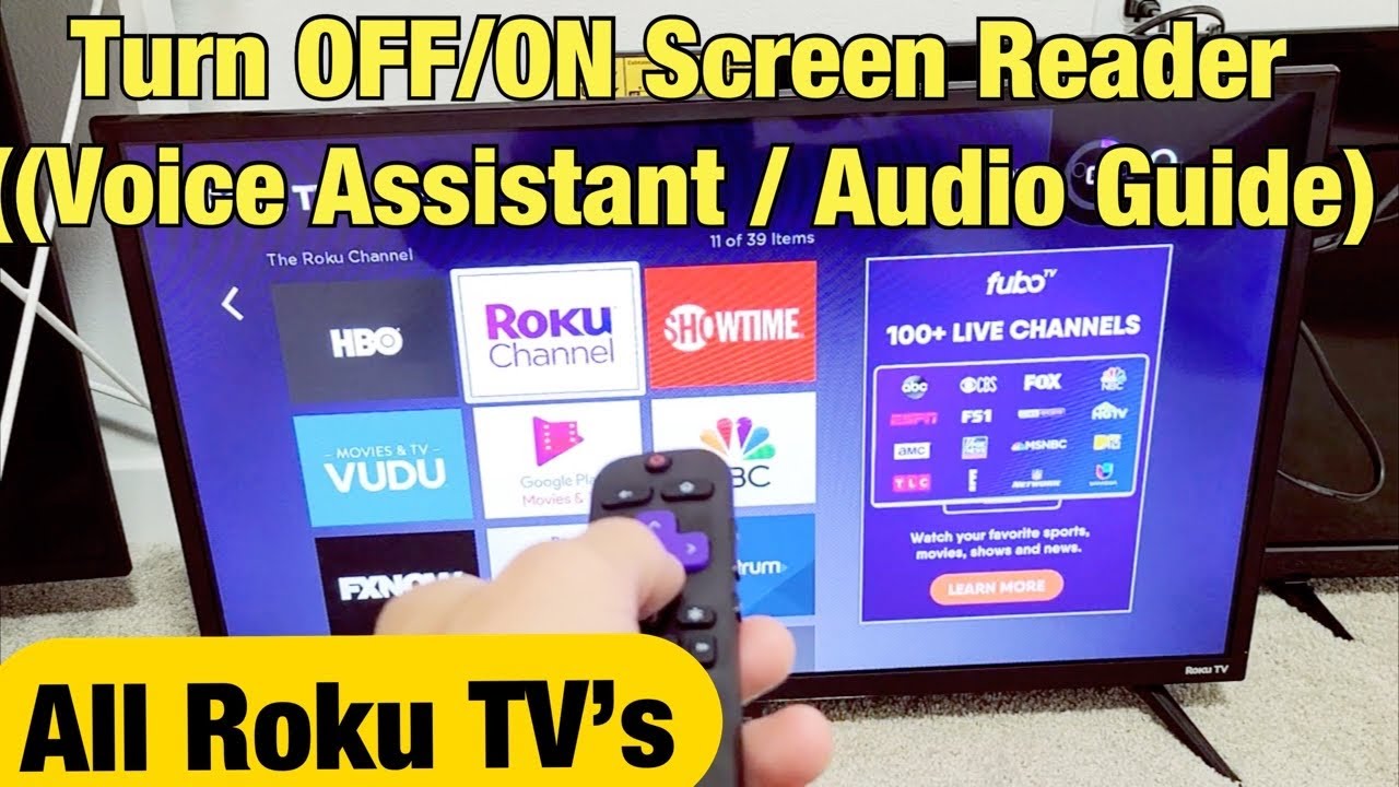 All Roku TV's: How to Turn OFF/ON Screen Reader (Audio Guide) 