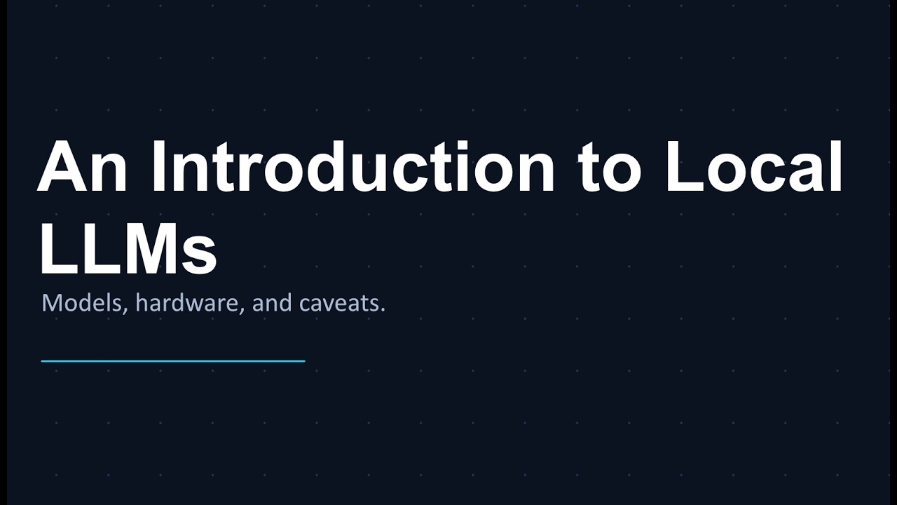 An Introduction to Local LLMs
