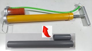 Make bicycle pump out of plastic pipe /Using stainless steel shaft