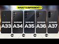 Samsung A33 vs A34 vs A35 vs A36 vs A37 Ultimate Evolution Comparison
