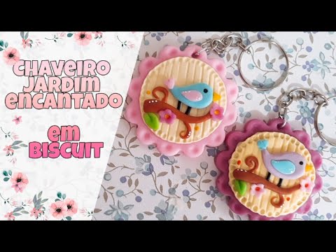 Chaveiro jardim encantado em biscuit |SuhBessone