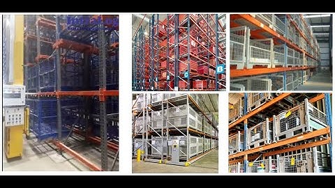 Overhead Stacker Crane Stores Metal Cages Over Selective Racks Across Multiple Aisles