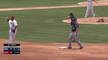 MIN@LAA: Conger throws out Parmelee at second base