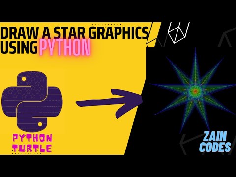 python turtle || draw a star graphics using python(Advance)"no talking"