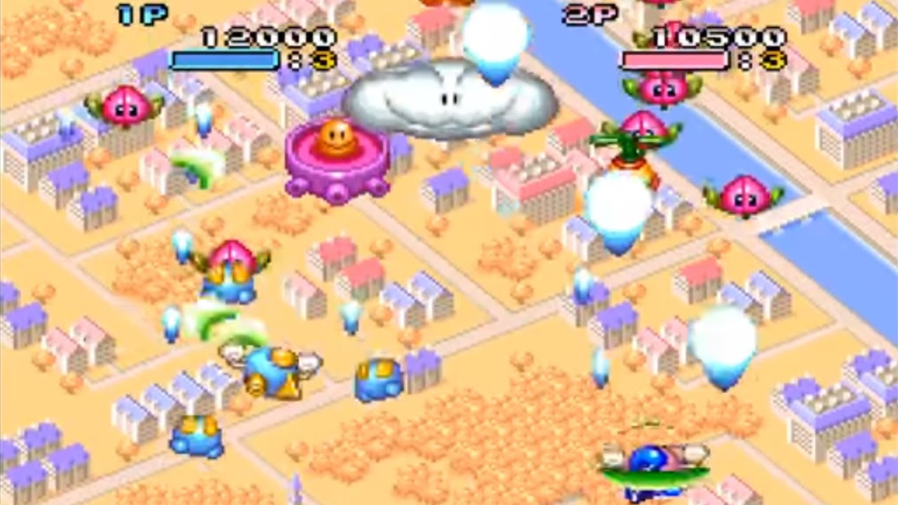 Pop n Twinbee SNES TAS 2 players Difficulty 8
