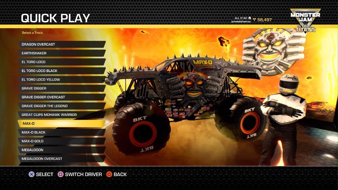 Monster Jam: Steel Titans Drag racing carrot tail