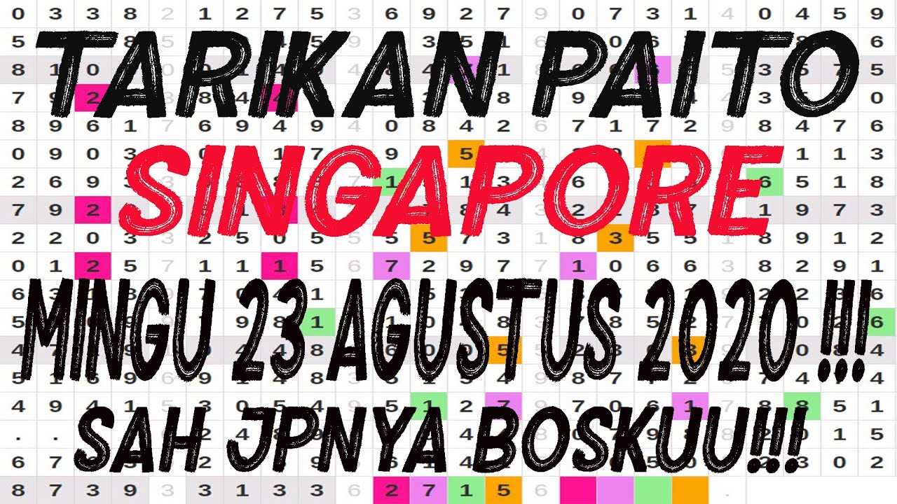 Tarikan Paito Sgp 23 Agustus 2020 Paito Jitu Youtube