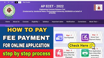 AP ECET ONLINE FEE PAYMENT PROCESS GUIDE | STEP BY STEP 2022