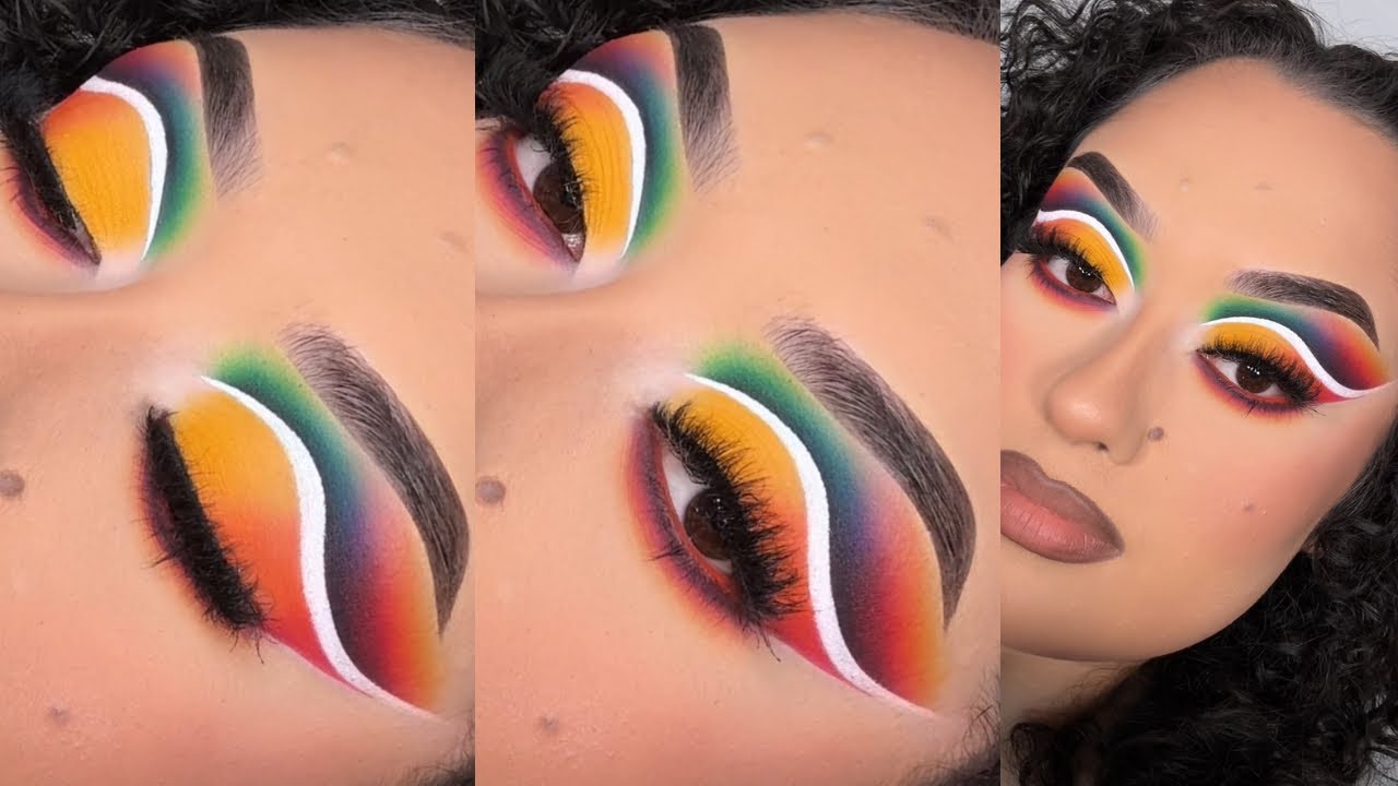 Colorful Rainbow Cut-Crease 🌈✨ | Eyeshadow Tutorial 